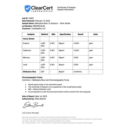 Methylene Blue Drops 1%